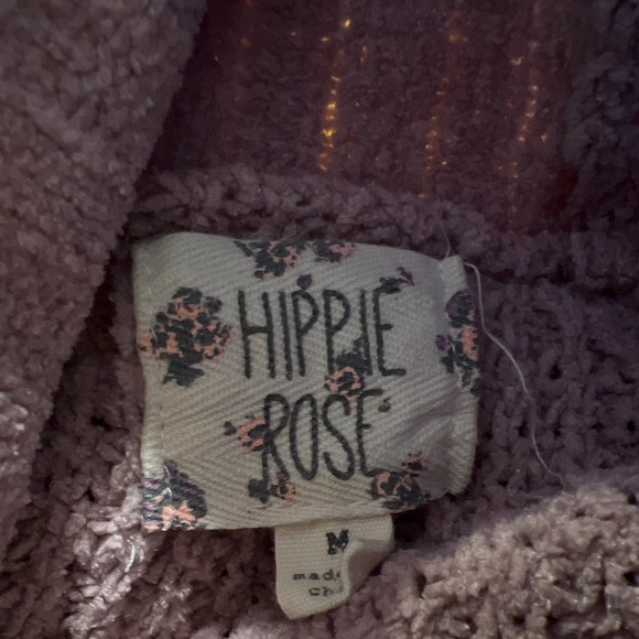 Hippie Rose Women’s Long Sleeve Cable Knit Turtleneck Pullover Sweater Sz M Pink - Picture 6 of 6